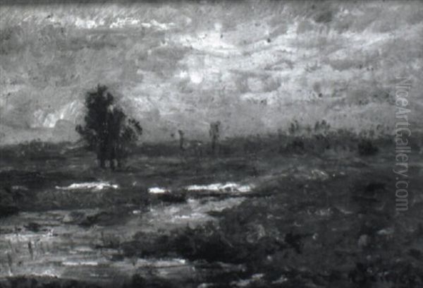 Bachlandschaft Mit Weiher Und Gehoft - view 1