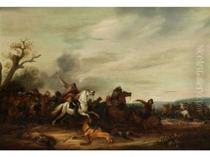 Schlachtenbild by Abraham van der Hoef