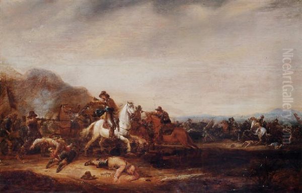 A Cavalry Skirmish On An Italianate Plain - view 1
