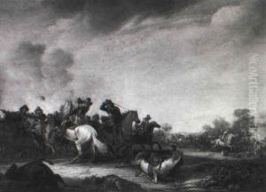 Battle Scene by Abraham van der Hoef