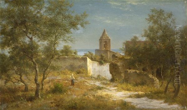 Italienische Kustenlandschaft Mit Kapelle - view 1