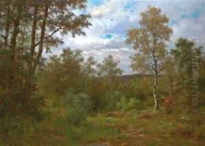 Landschaft Mit Jager. Spatsommerliche Waldlichtung Im Taunus