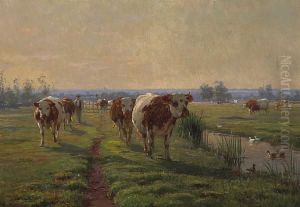 Cattle Returning From Pasture by Leon Barillot