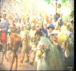 Einzug In Lemberg Am 22/6 1915 Unter General Ermoli by Rudolf August Hoeger