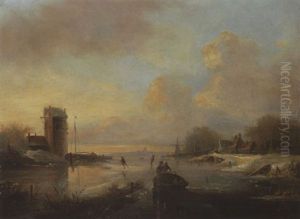 Hollandische Winterlandschaft by Cornelis Petrus T' Hoen