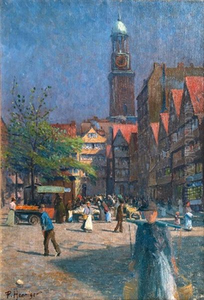 Der Schaarmarkt Mit Blick Auf Den Michel - view 1