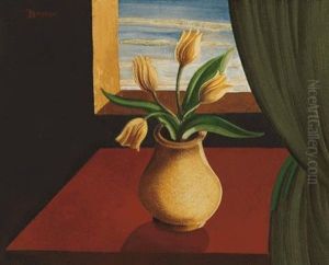 Stilleben Mit Tulpen by Heinrich Hoerle