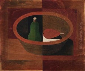 Stillleben Mit Schale Und Birne by Heinrich Hoerle