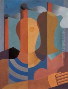 Paar Vor Fabriklandschaft by Heinrich Hoerle