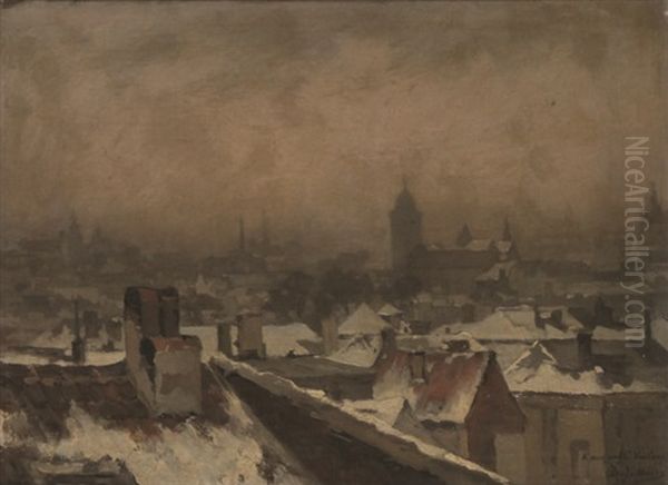 Toits En Hiver A Lierre - view 1