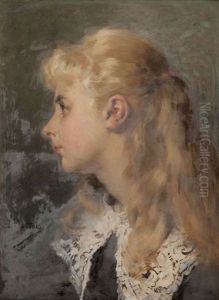 Jeune Fille Regardant De Cote by Jean De La Hoese