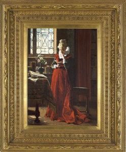 A Lady In Red by Jean De La Hoese