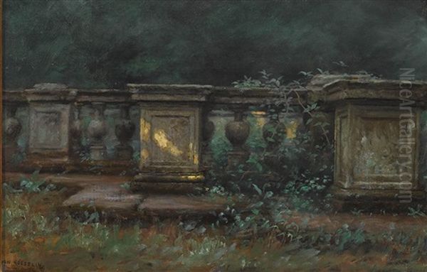 Im Park. Balustrade Von Pflanzen Uberwuchert - view 1