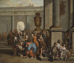 Neutestamentarische Szenen Mit Wundertaten Christi (pair) by Gerard Hoet