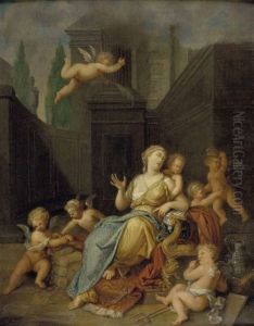 Allegorie Der Liebe (im Hintergrund Architekturkulissen)