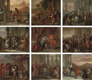 The Life Of Joseph: Jacob Sending Joseph To Find His Brothers In Shechem (+ 8 Others; 9 Works) by Gerard Hoet