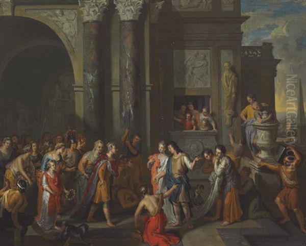 Paris Presenting Helen To The Court Of King Priam - view 1