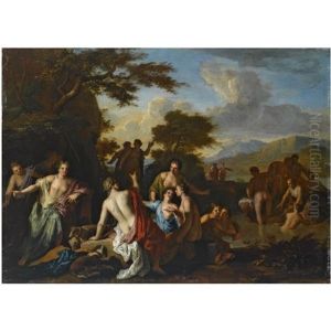 Diana And Her Nymphs Resting After The Hunt by Gerard Hoet