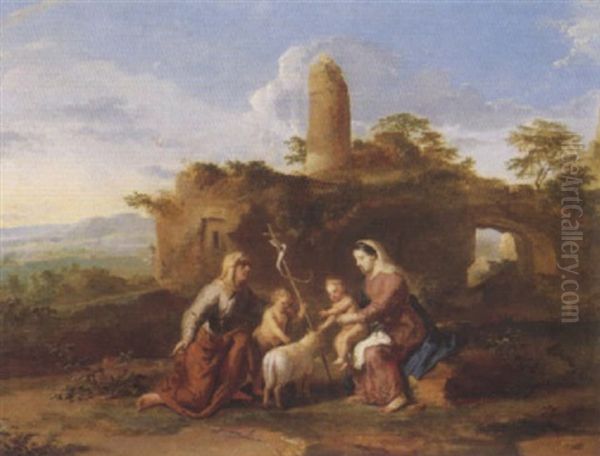 Elisabeth Und Maria Mit Jesus Und Johannes In Einer Landschaft - view 1