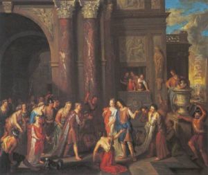 Esther Being Presented By Mordecai To King Ahasuerus by Gerard Hoet