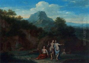 Nymphs Resting In A Landscape by Gerard Hoet