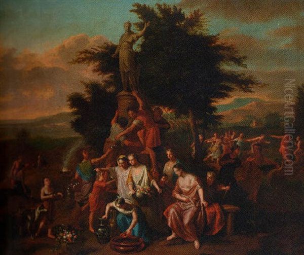 Celebrants At A Shrine Of Diana - view 1