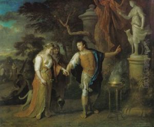 Ein Liebespaar Huldigt Diana by Gerard Hoet