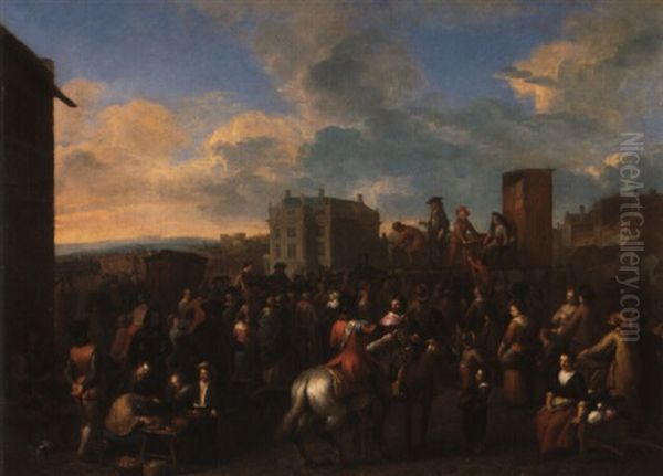 Market Scene With A Pedlar's Booth - view 1