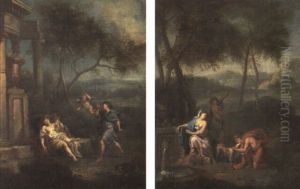 Blick In Eine Arkadische Landschaft (pair)