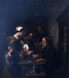 Het Arme Gezin Bij De Lommerd by Willem Pieter Hoevenaar