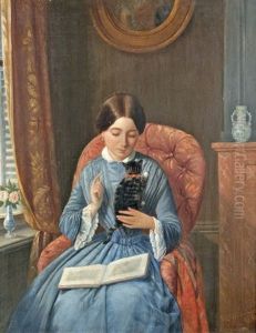 Young Woman With Cat by Willem Pieter Hoevenaar