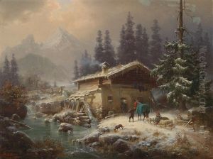Muhle Im Winterwald