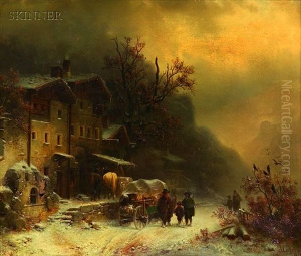 Winter Scene At An Inn - view 1