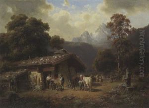 Alte Schmiede Bei Berchtesgaden by Heinrich Hofer