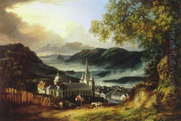 Prospekt Fra De Ostrigske Alper Med Udsigt Til Byen Maria Zell - view 1