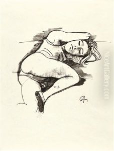 Schlafendes Madchen (sleeping Girl) by Karl Hofer