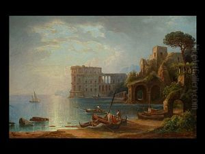 Italienische Kustenlandschaft Mit Architektur