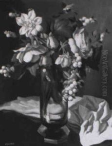 A Still Life With Flowers by Adriaan Joh. van' t Hoff