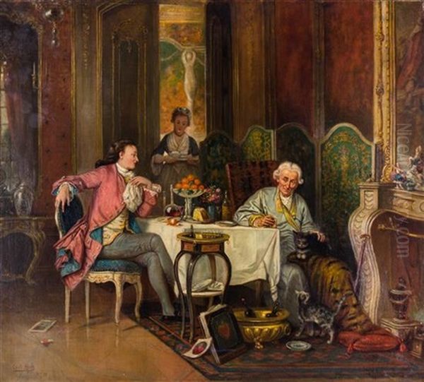 Two Gentlemen At Table - view 1