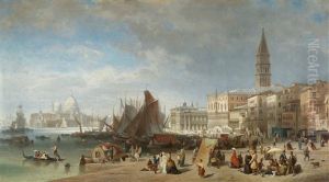 Venedig - Blick Auf Punta Della Dogana, Santa Maria Della Salute Und Die Piazetta