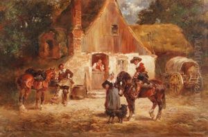 Halt Vor Der Schenke by Anton Hoffmann