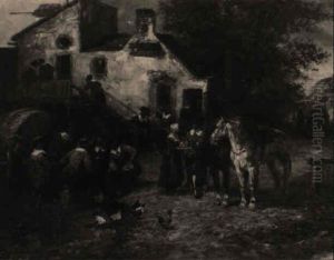 Landsknechte Auf Dem Bauernhof by Anton Hoffmann