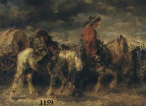 Marschierende Landsknechte Mit Pferden by Anton Hoffmann