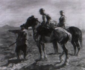 Zwei Soldaten Zu Pferd Aus Der Zeit Des Dreisigj,hrigen Krieges by Anton Hoffmann