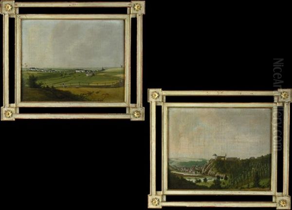 Ansicht Von Schloss Ebersdorf, Sachsen (+ Ansicht Von Schloss Hirschberg An Der Saale, Sachsen; Pair) - view 1