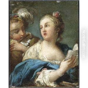 Ritratto Di Cantante Con Flautista by Felicita (Sartori) Hoffmann