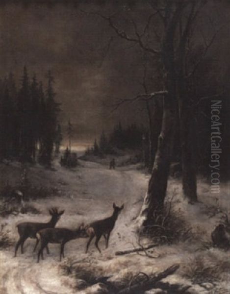 Winterlandschaft Mit Rehwild - view 1