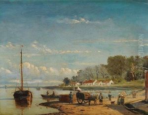 Promenade En Bord De Mer by George Johannes (Jan) Hoffmann