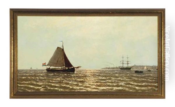 A Sailing Boat Approaching A Dutch Harbor - view 1