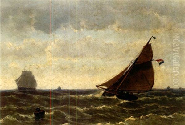 Hollandische Segelboote Bei Starker Brise - view 1
